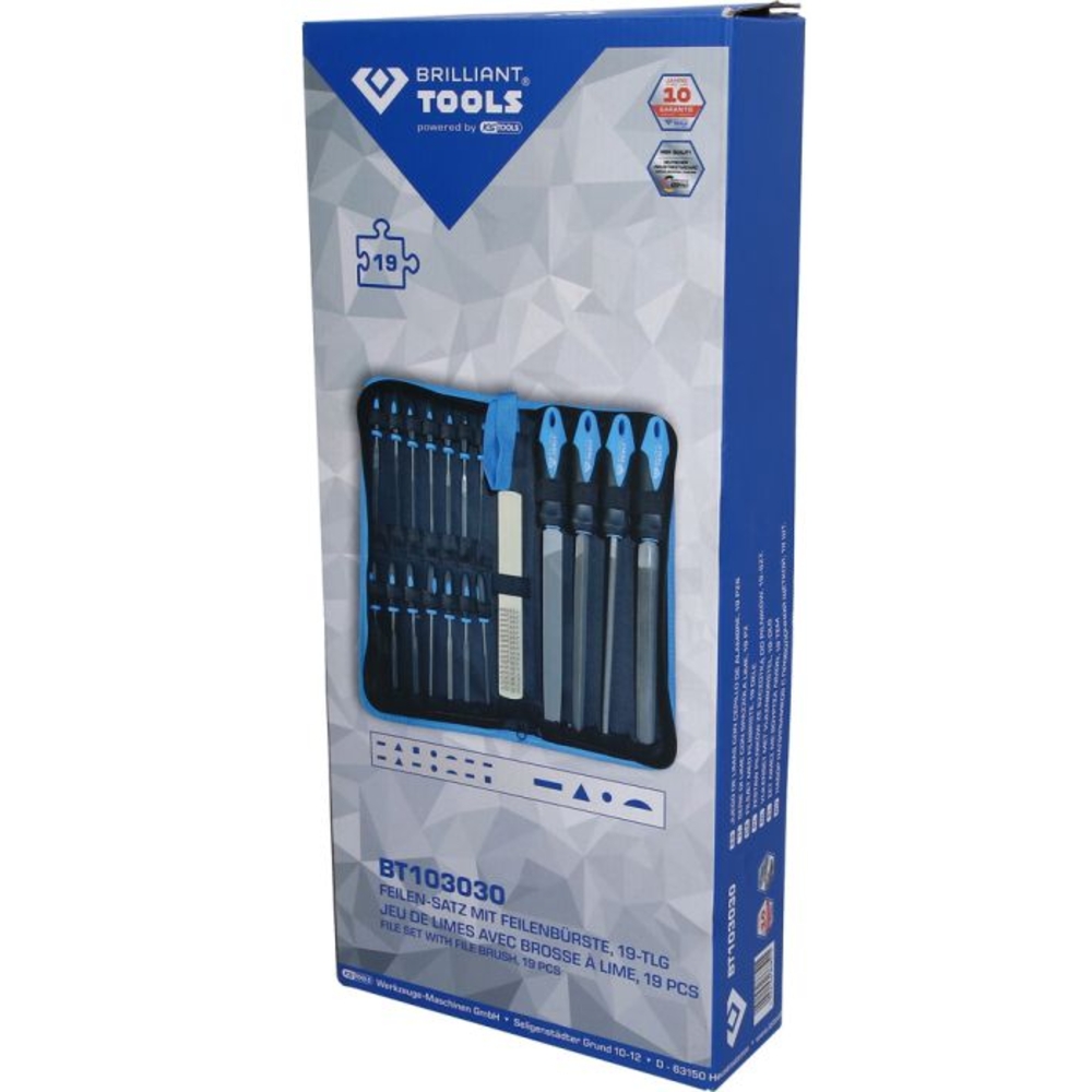 Jeu de limes avec carde à lime 19 pcs BRILLIANT TOOLS - KS TOOLS - BT103030