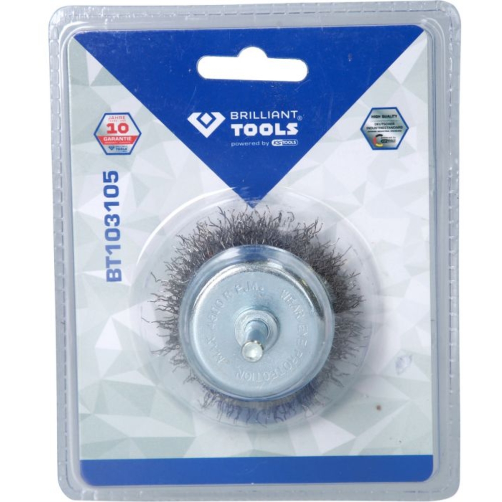 Brosse boisseau D50mm queue de serrage 6mm BRILLIANT TOOLS - KS TOOLS - BT103105