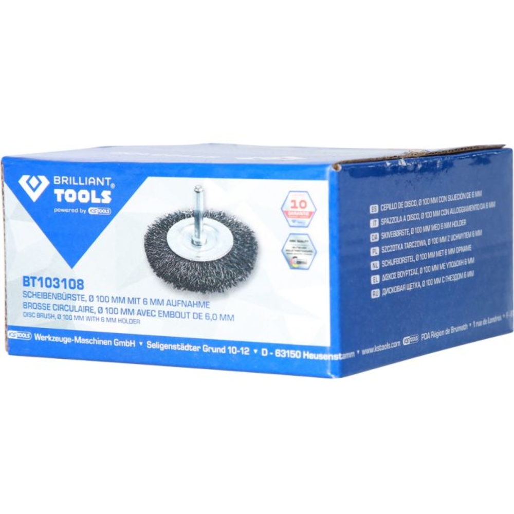 Brosse circulaire D100mm queue de serrage 6mm BRILLIANT TOOLS - KS TOOLS - BT103108
