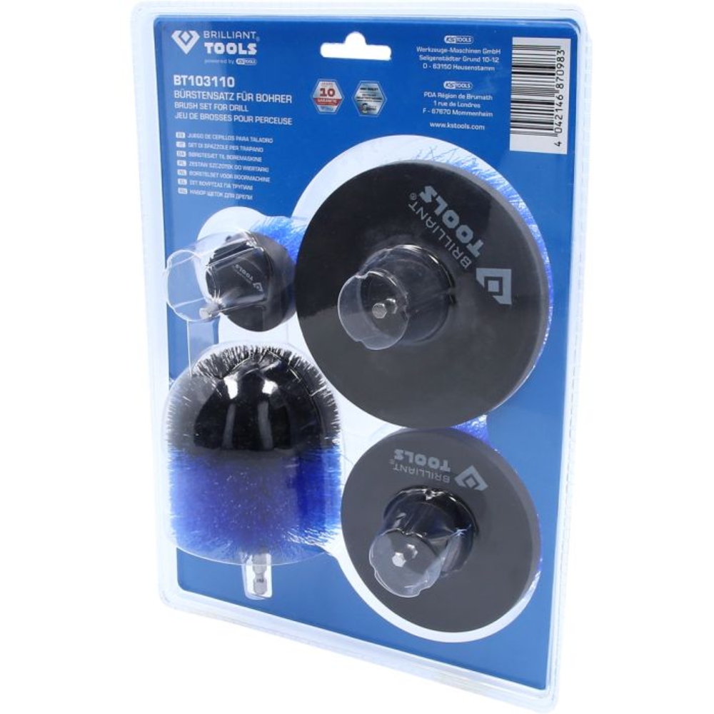 Jeu de brosses pour perceuse 4 pcs BRILLIANT TOOLS - KS TOOLS - BT103110
