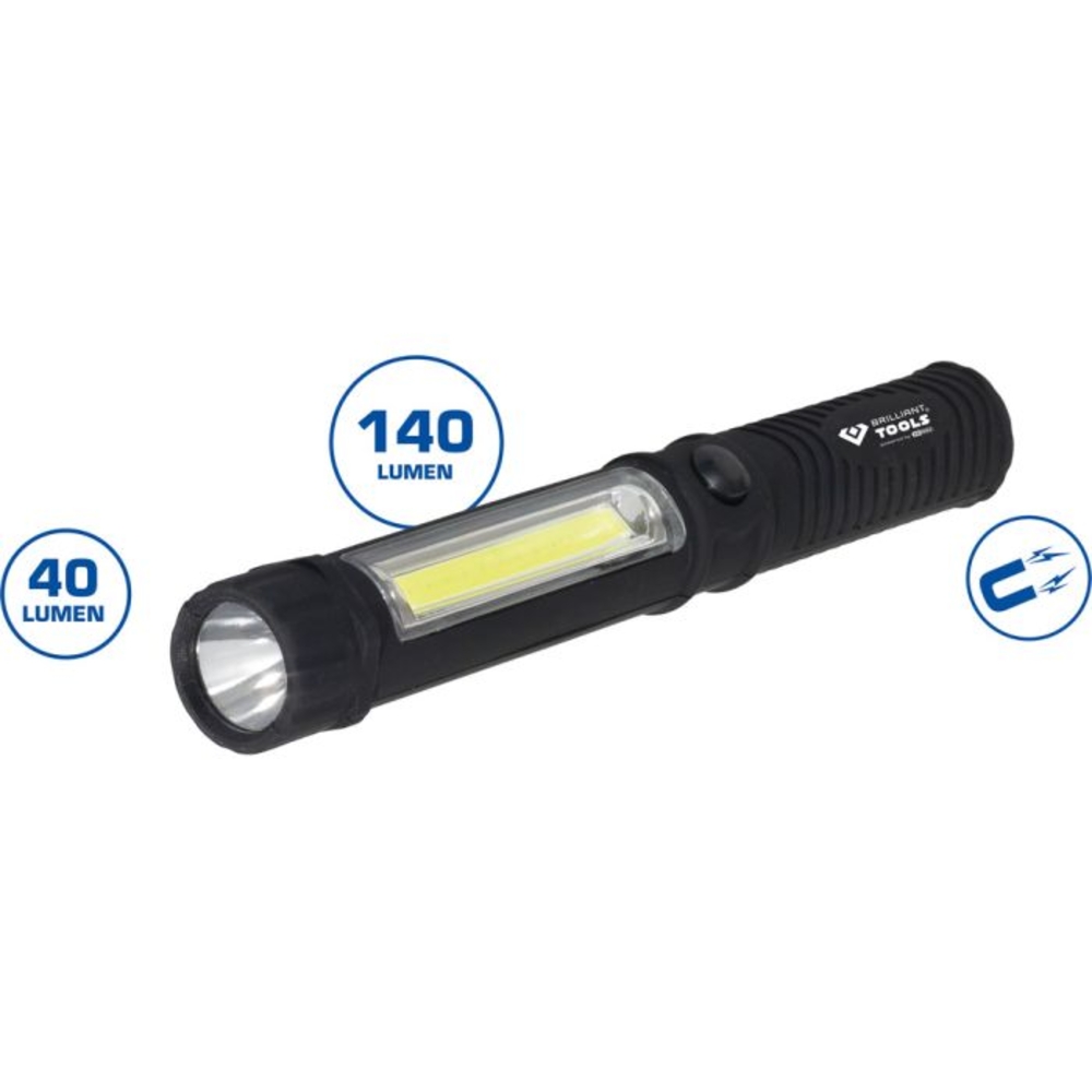 Lampe de poche à LED COB 2 en 1 140 Lumens BRILLIANT TOOLS - KS TOOLS - BT130910
