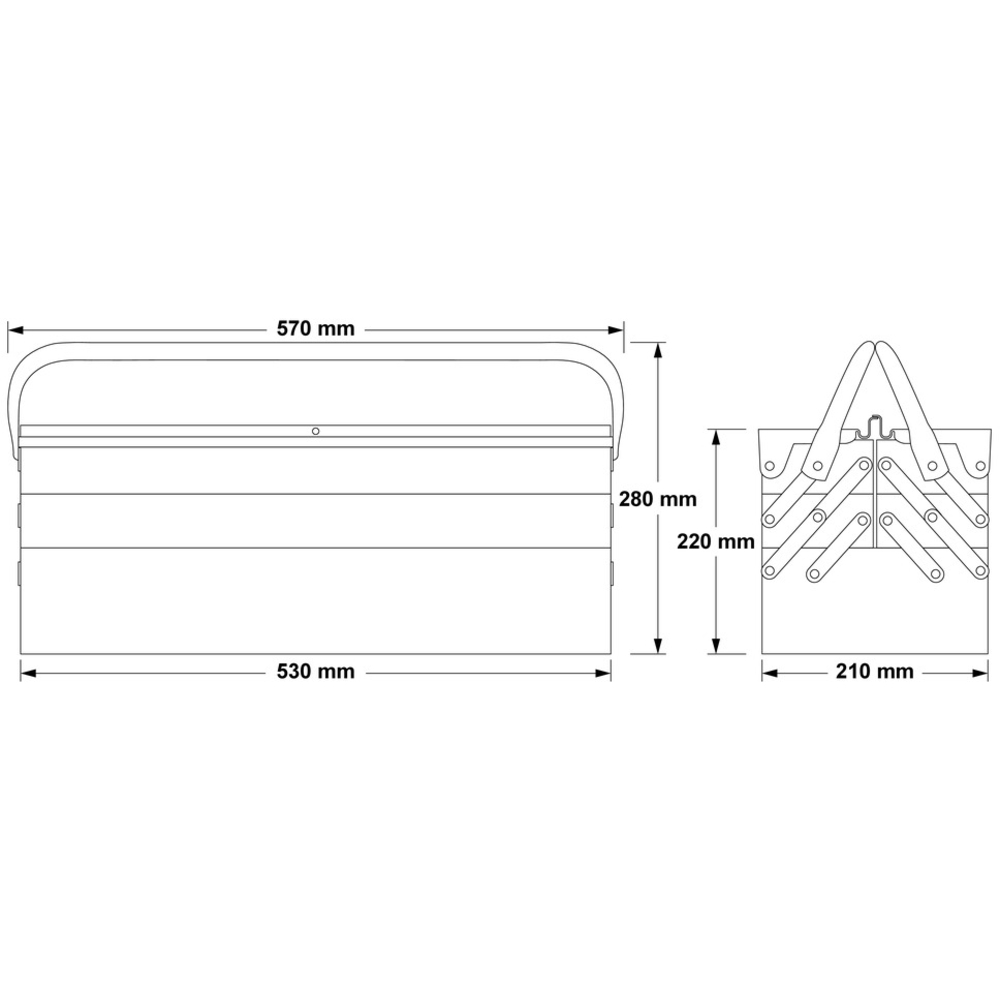 Caisse à outils métallique 5 compartiments L530mm BRILLIANT TOOLS - KS TOOLS - BT150800