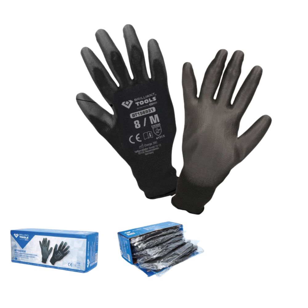 Gants microfibres noirs 12 paires - KS TOOLS
