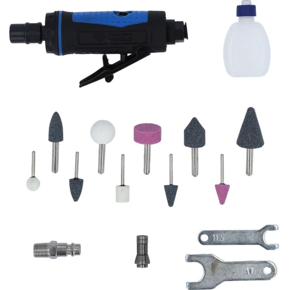 Meuleuse axiale droite pneumatique 15 pcs BRILLIANT TOOLS - KS TOOLS - BT160700