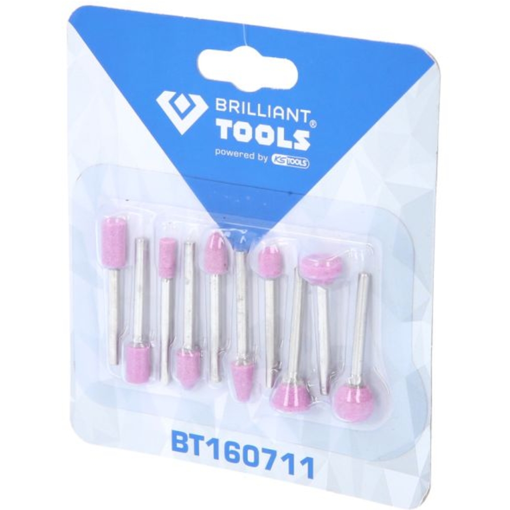 Jeu de fraises pour meuleuse stylo 10 pcs BRILLIANT TOOLS - KS TOOLS - BT160711