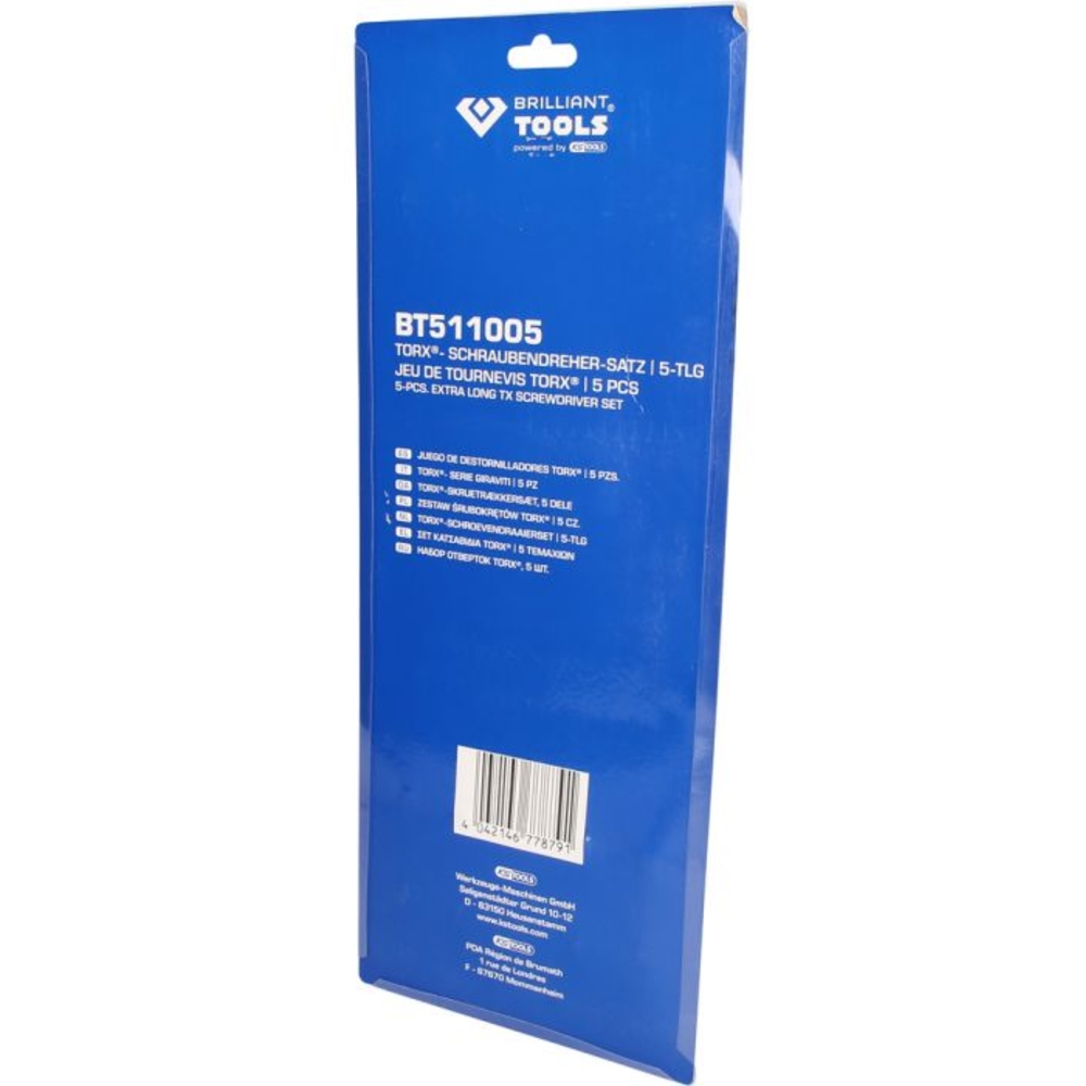 Jeu de tournevis TORX T15 à T30, 5 pcs BRILLIANT TOOLS - KS TOOLS - BT511005