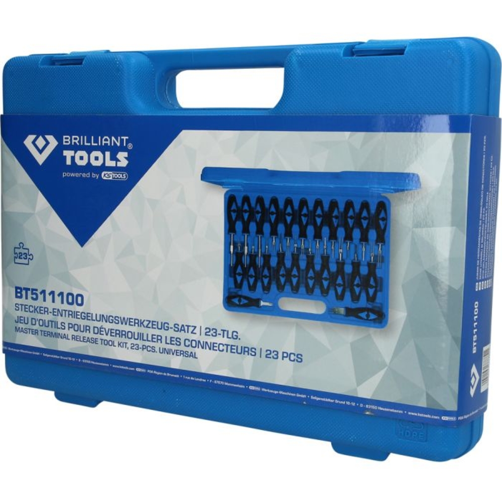 Jeu d’extracteurs de cosses pour connecteurs 23 pcs BRILLIANT TOOLS - KS TOOLS - BT511100