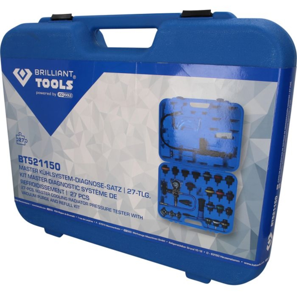 Kit universel de diagnostic de système de refroidissement 28 pcs BRILLIANT TOOLS - KS TOOLS - BT521150