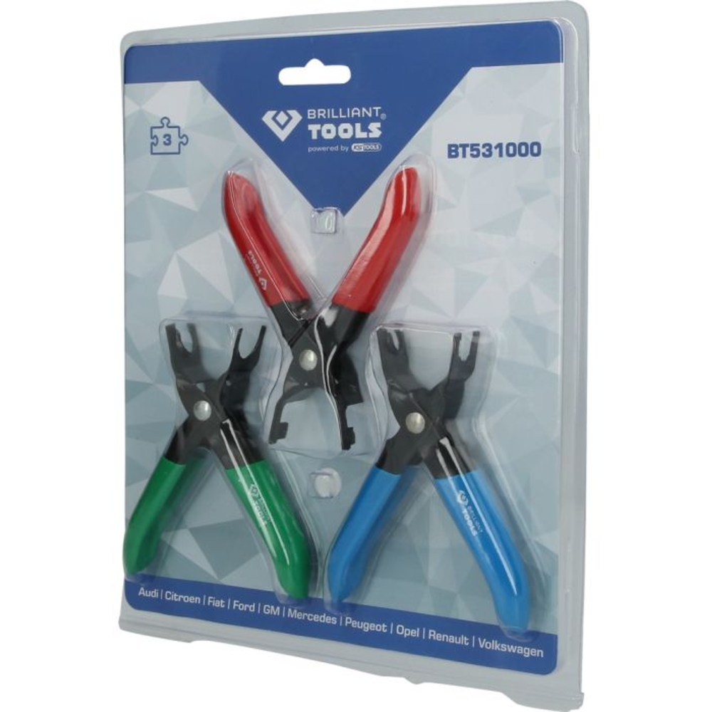 Jeu de pinces de déverrouillage de conduite de carburant 3 pcs BRILLIANT TOOLS - KS TOOLS - BT531000