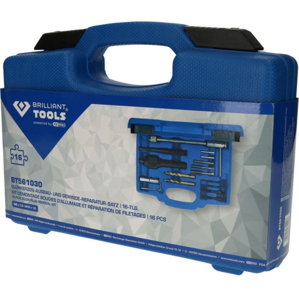 Kit de réparation de filetage pour bougies de préchauffage 16 pcs BRILLIANT TOOLS - KS TOOLS - BT561030