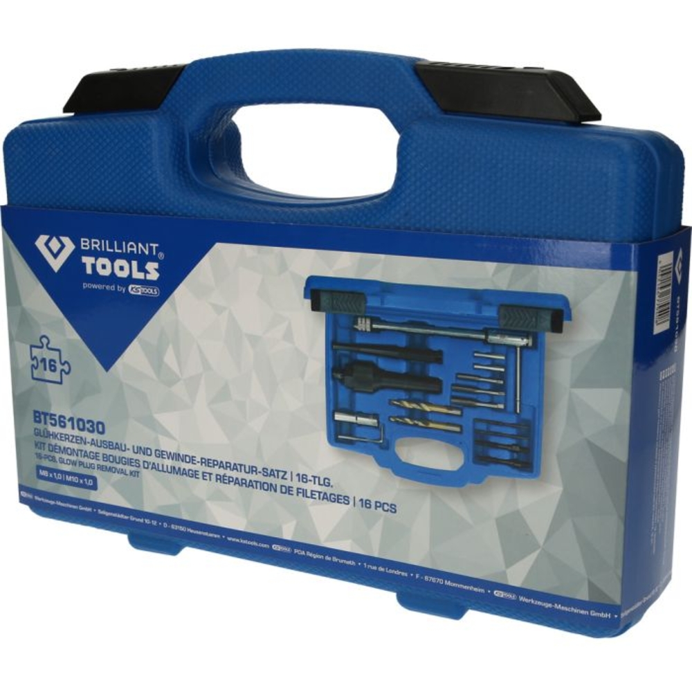 Kit de réparation de filetage pour bougies de préchauffage 16 pcs BRILLIANT TOOLS - KS TOOLS - BT561030