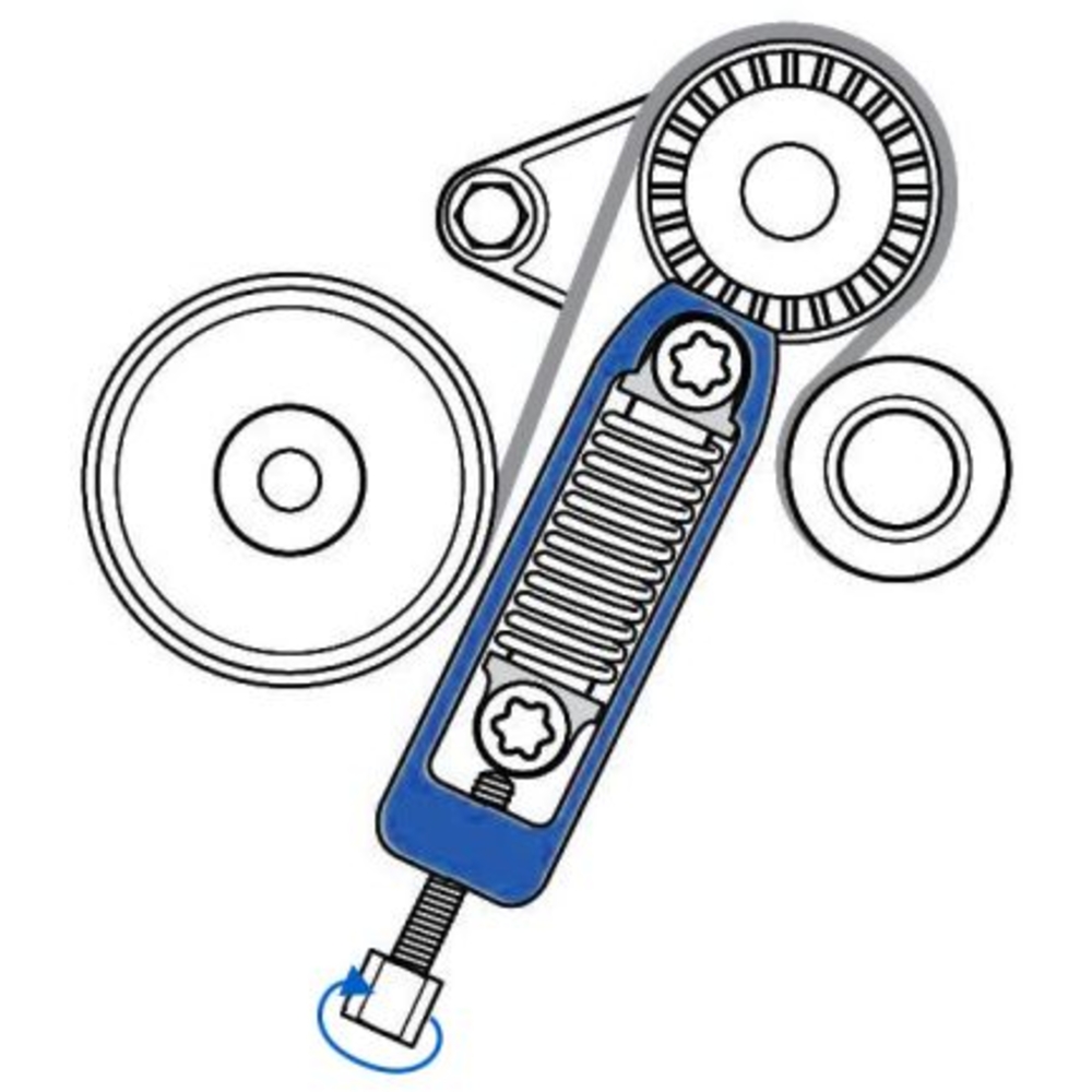 Prétensionneur de courroie nervurée pour Mercedes W169, W245 BRILLIANT TOOLS - KS TOOLS - BT571016