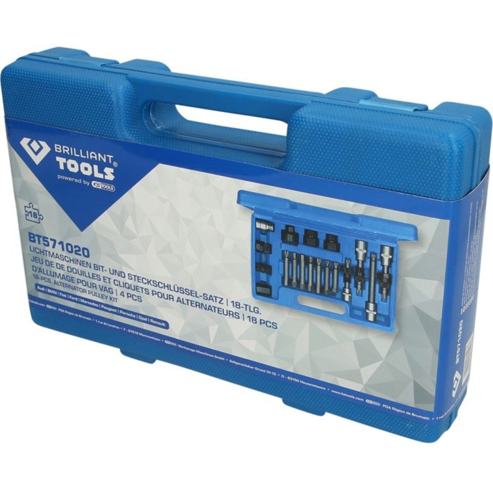 Coffret de douilles et embouts pour alternateurs 18 pcs BRILLIANT TOOLS - KS TOOLS - BT571020