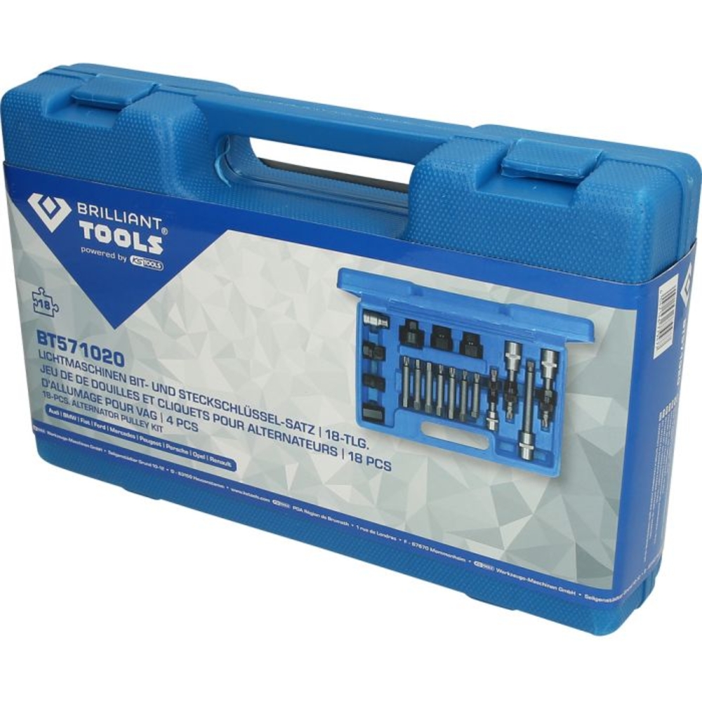 Coffret de douilles et embouts pour alternateurs 18 pcs BRILLIANT TOOLS - KS TOOLS - BT571020