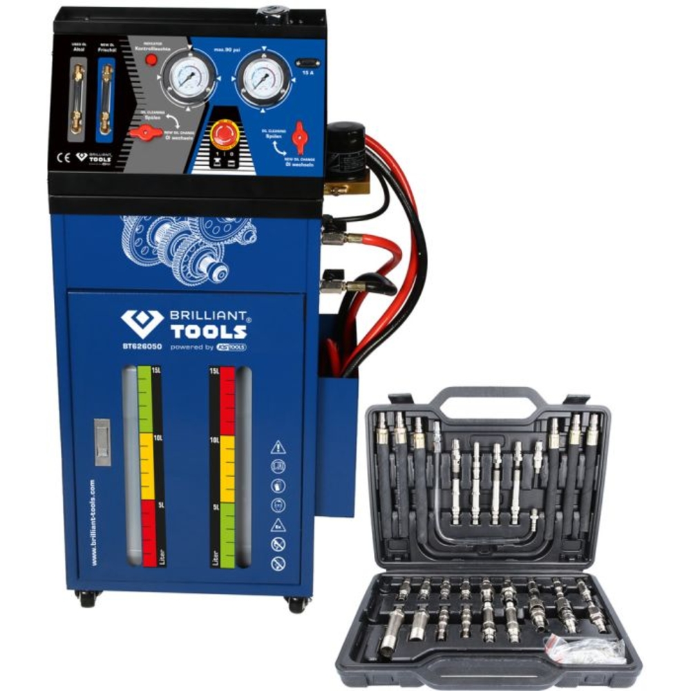 Unité de vidange et de remplissage pour boîte de vitesse automatique avec jeu d’adaptateurs 35 pcs BRILLIANT TOOLS - KS TOOLS - BT626050