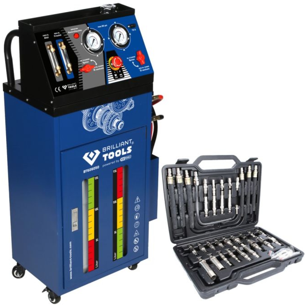 Unité de vidange et de remplissage pour boîte de vitesse automatique avec jeu d’adaptateurs 35 pcs BRILLIANT TOOLS - KS TOOLS - BT626050