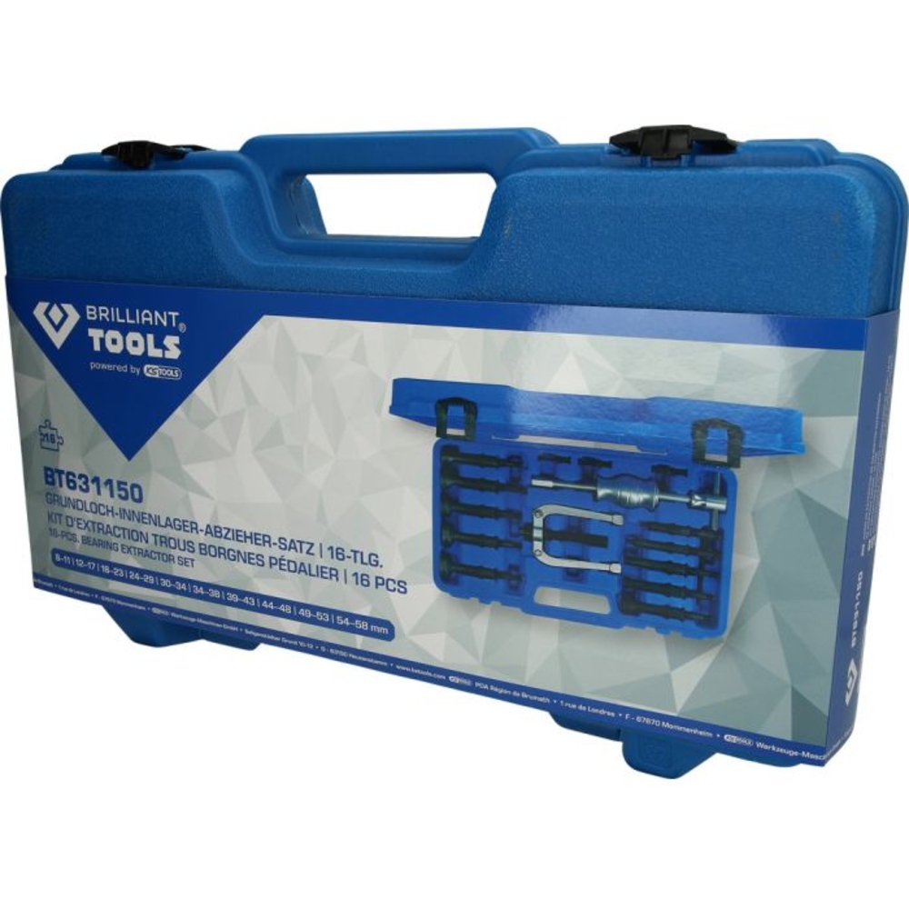 Kit d’extracteur de roulement intérieur 16 pcs BRILLIANT TOOLS - KS TOOLS - BT631150