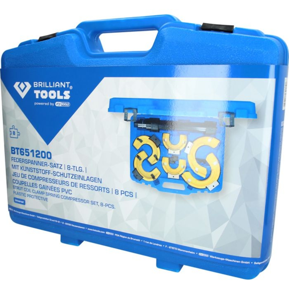 Jeu de compresseurs de ressorts 15 pcs coupelles gainées PVC BRILLIANT TOOLS - KS TOOLS - BT651200