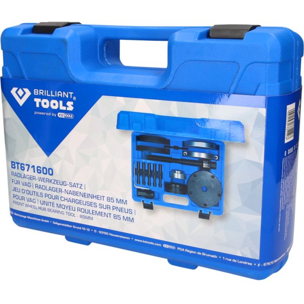 Jeu d’outils pour roulements de roues pour VAG coquille 85 mm 17 pcs BRILLIANT TOOLS - KS TOOLS - BT671600