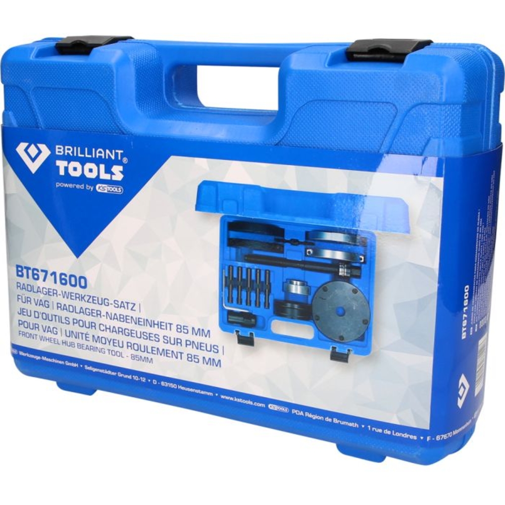 Jeu d’outils pour roulements de roues pour VAG coquille 85 mm 17 pcs BRILLIANT TOOLS - KS TOOLS - BT671600