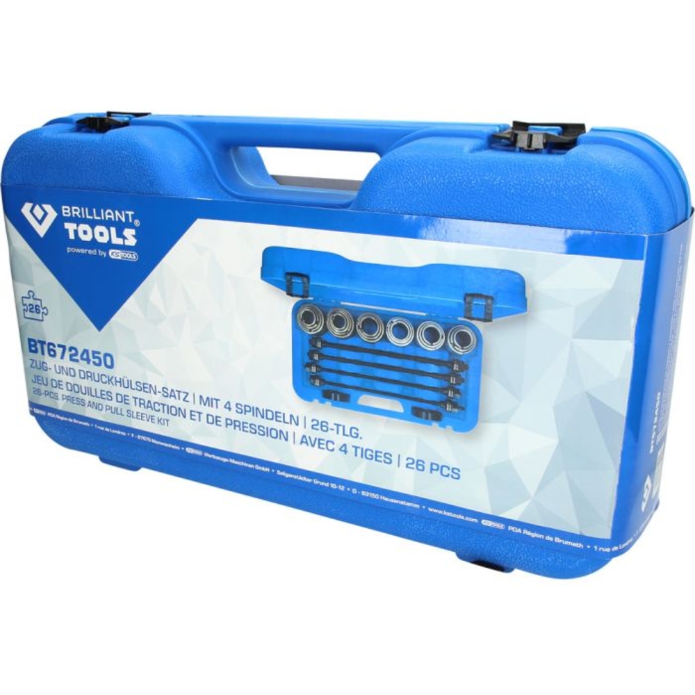 Coffret de douilles d'extraction et de montage avec 4 tiges 26 pcs BRILLIANT TOOLS - KS TOOLS - BT672450