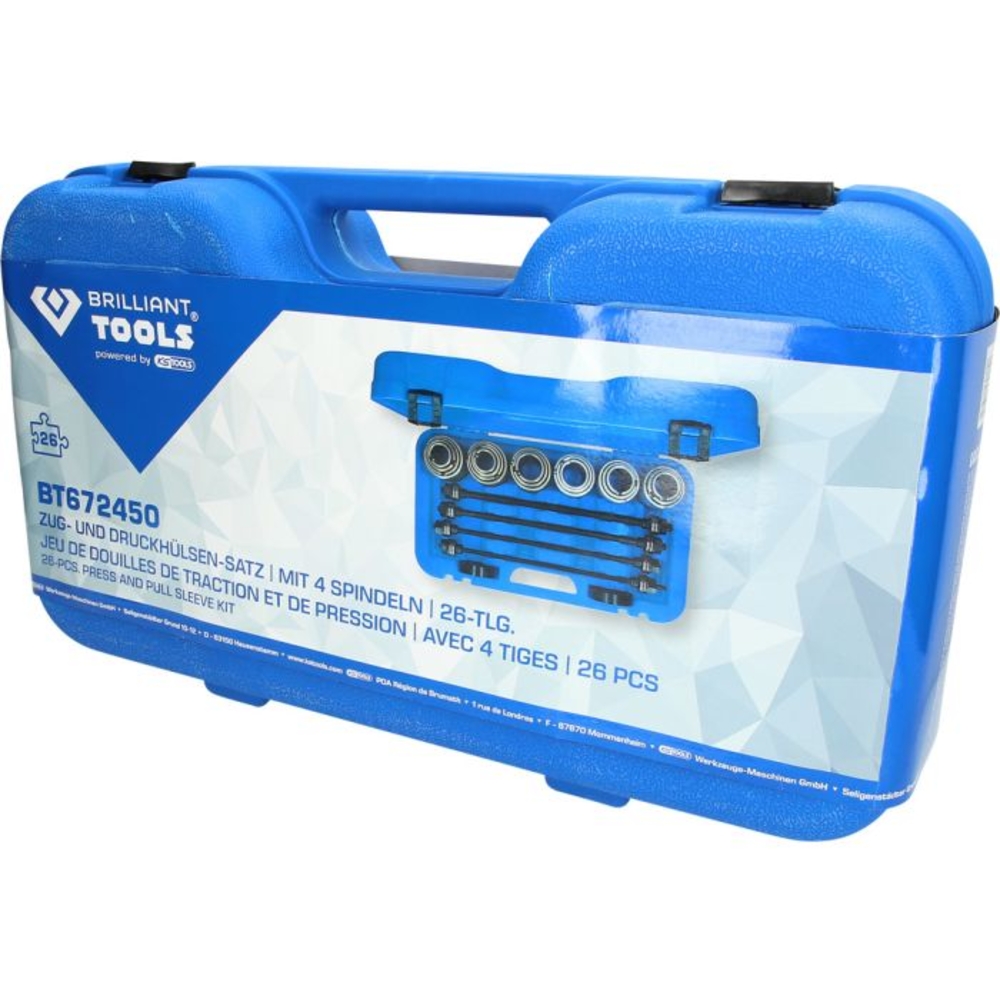Coffret de douilles d'extraction et de montage avec 4 tiges 26 pcs BRILLIANT TOOLS - KS TOOLS - BT672450