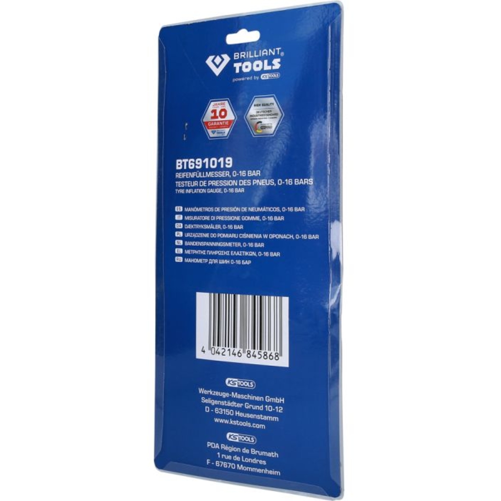 Gonfleur d'air 0-16 bar BRILLIANT TOOLS - KS TOOLS - BT691019