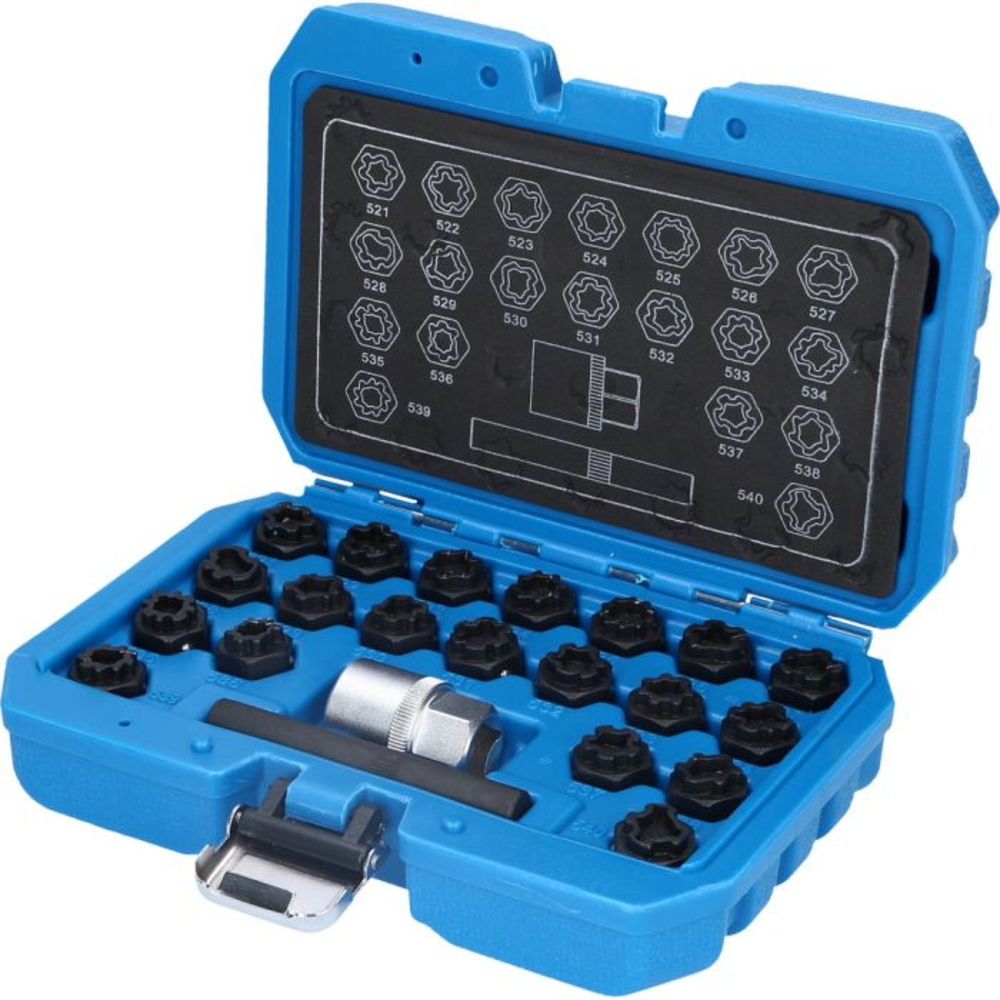 Coffret de démontage d'écrous antivols pour VW 22 pcs BRILLIANT TOOLS - KS TOOLS - BT691390