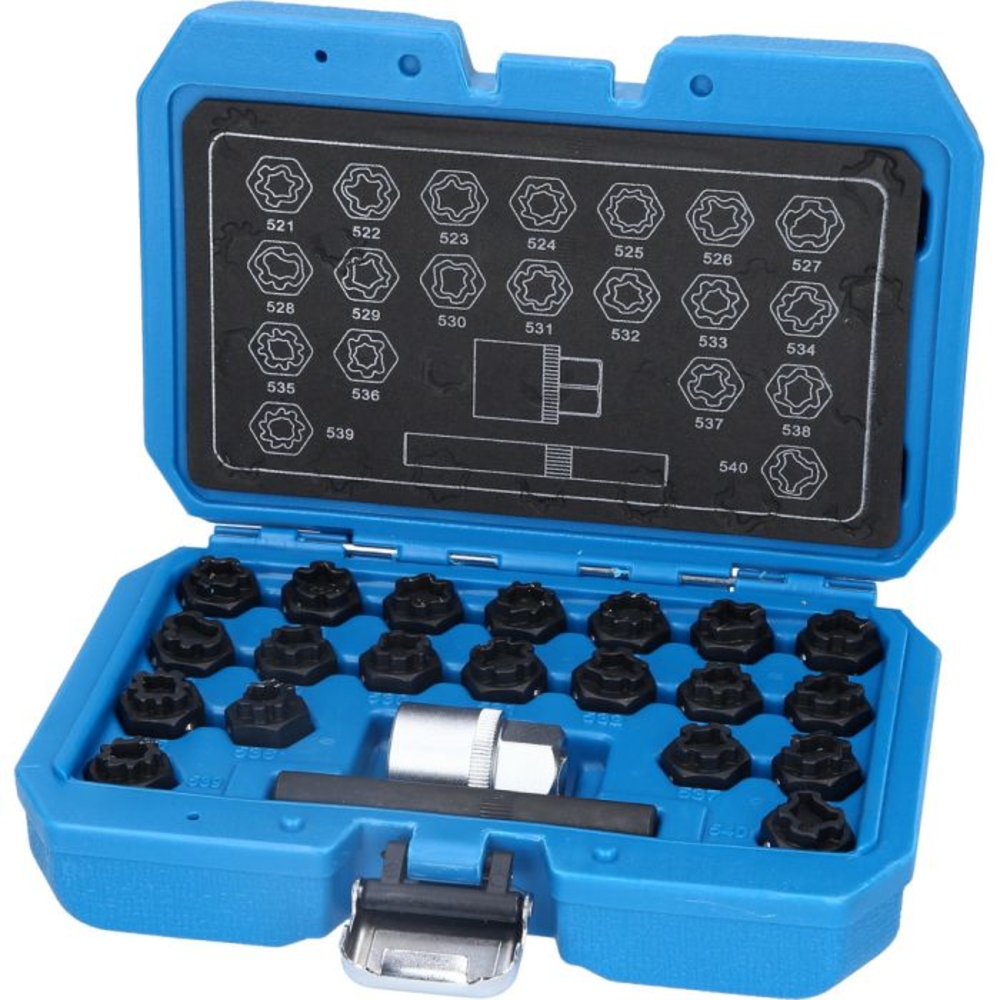 Coffret de démontage d'écrous antivols pour VW 22 pcs BRILLIANT TOOLS - KS TOOLS - BT691390