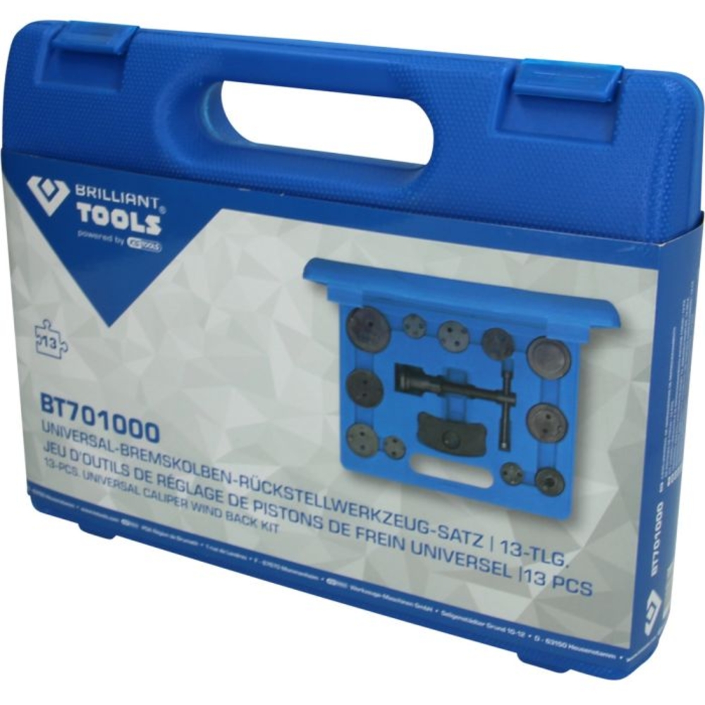 Coffret de repousse-piston de frein universel 14 pcs BRILLIANT TOOLS - KS TOOLS - BT701000