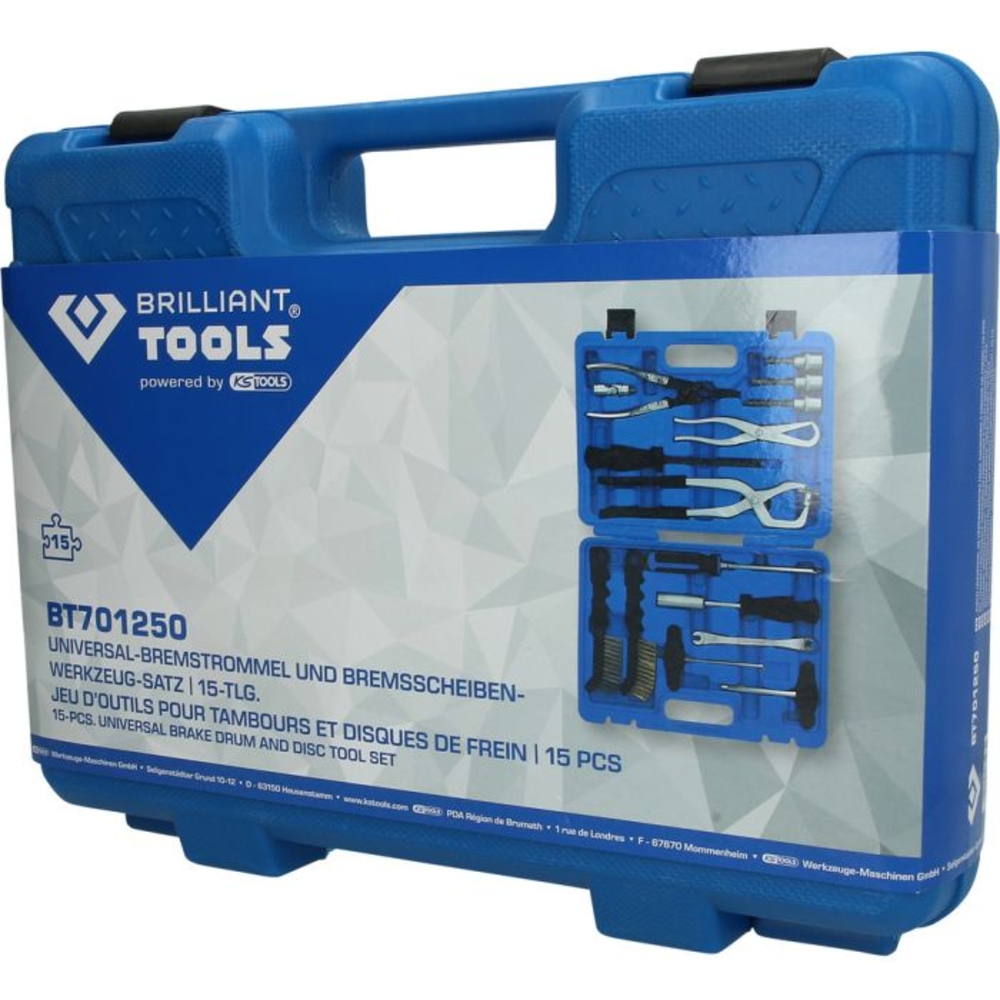 Coffret d’outils pour tambours et disques de frein 15 pcs BRILLIANT TOOLS - KS TOOLS - BT701250