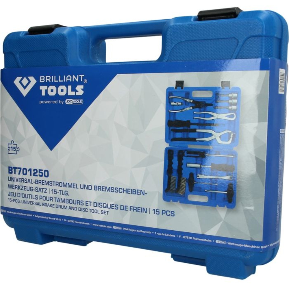 Coffret d’outils pour tambours et disques de frein 15 pcs BRILLIANT TOOLS - KS TOOLS - BT701250