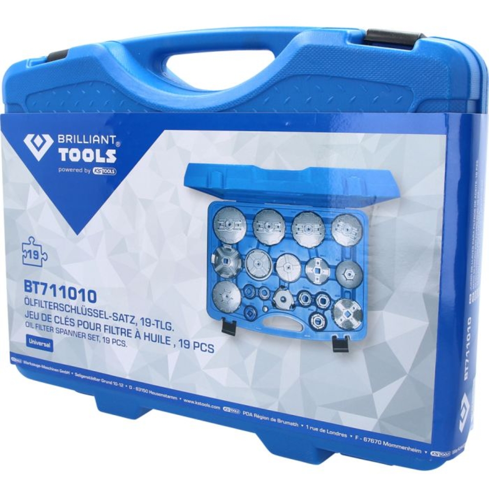 Jeu de clés pour filtre à huile 19 pcs BRILLIANT TOOLS - KS TOOLS - BT711010