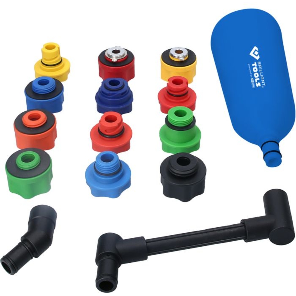 Coffret de remplissage d'huile avec adaptateurs et bras rotatif, universel 15 pcs BRILLIANT TOOLS - KS TOOLS - BT711110