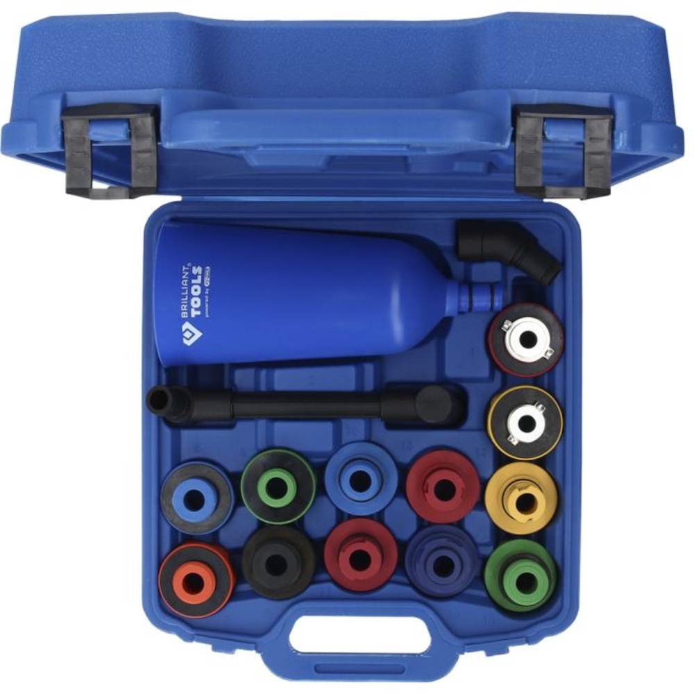 Coffret de remplissage d'huile avec adaptateurs et bras rotatif, universel 15 pcs BRILLIANT TOOLS - KS TOOLS - BT711110
