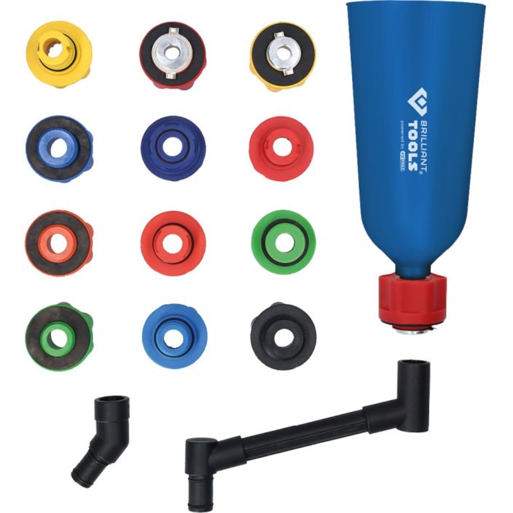 Coffret de remplissage d'huile avec adaptateurs et bras rotatif, universel 15 pcs BRILLIANT TOOLS - KS TOOLS - BT711110