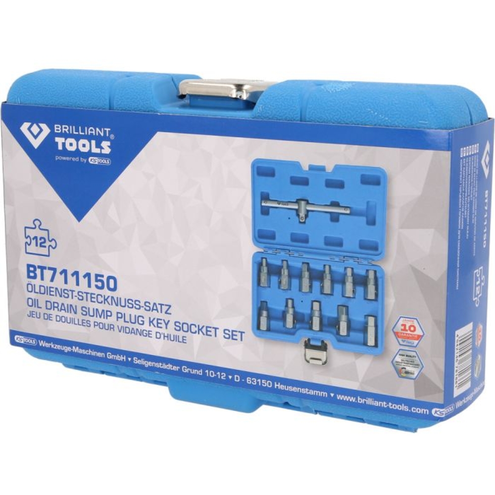 Coffret de douilles pour vidange d’huile 12 pcs BRILLIANT TOOLS - KS TOOLS - BT711150
