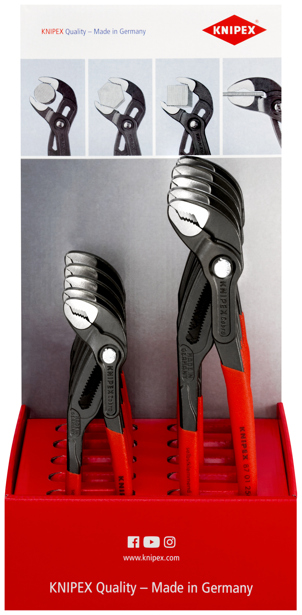 Presentoir comptoir 5 cobra 180 /5 - 250 KNIPEX - 00 18 01 V13