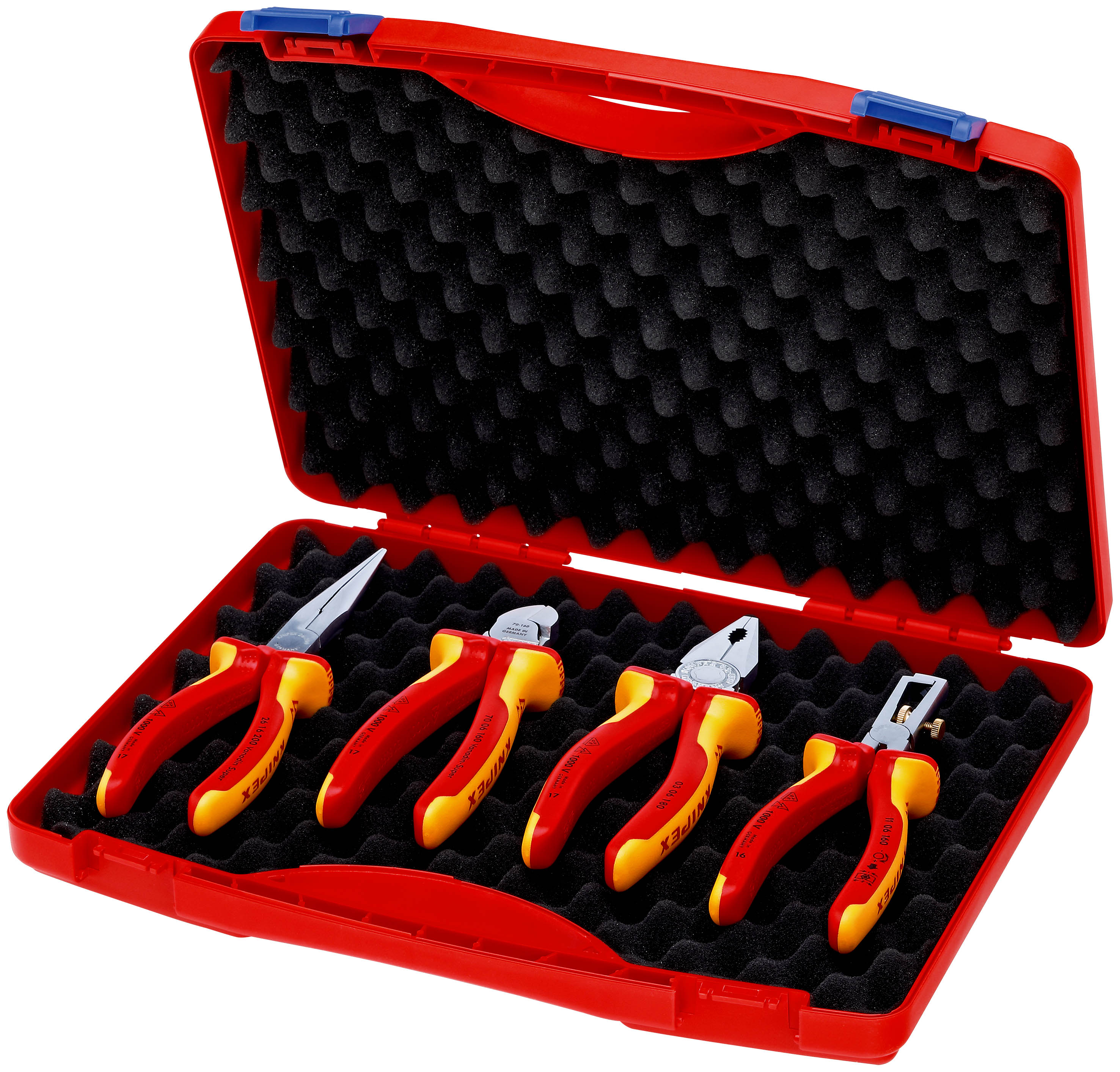 Coffret 4 pinces isolées 1000V 03 06 180 - 11 06 160 - 26 16 200 - 70 06 160 KNIPEX - 002015