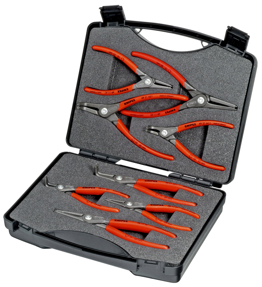 Coffret compact avec 8 pinces circlips (Modèle 48 / 49) avec mousse KNIPEX - 002125