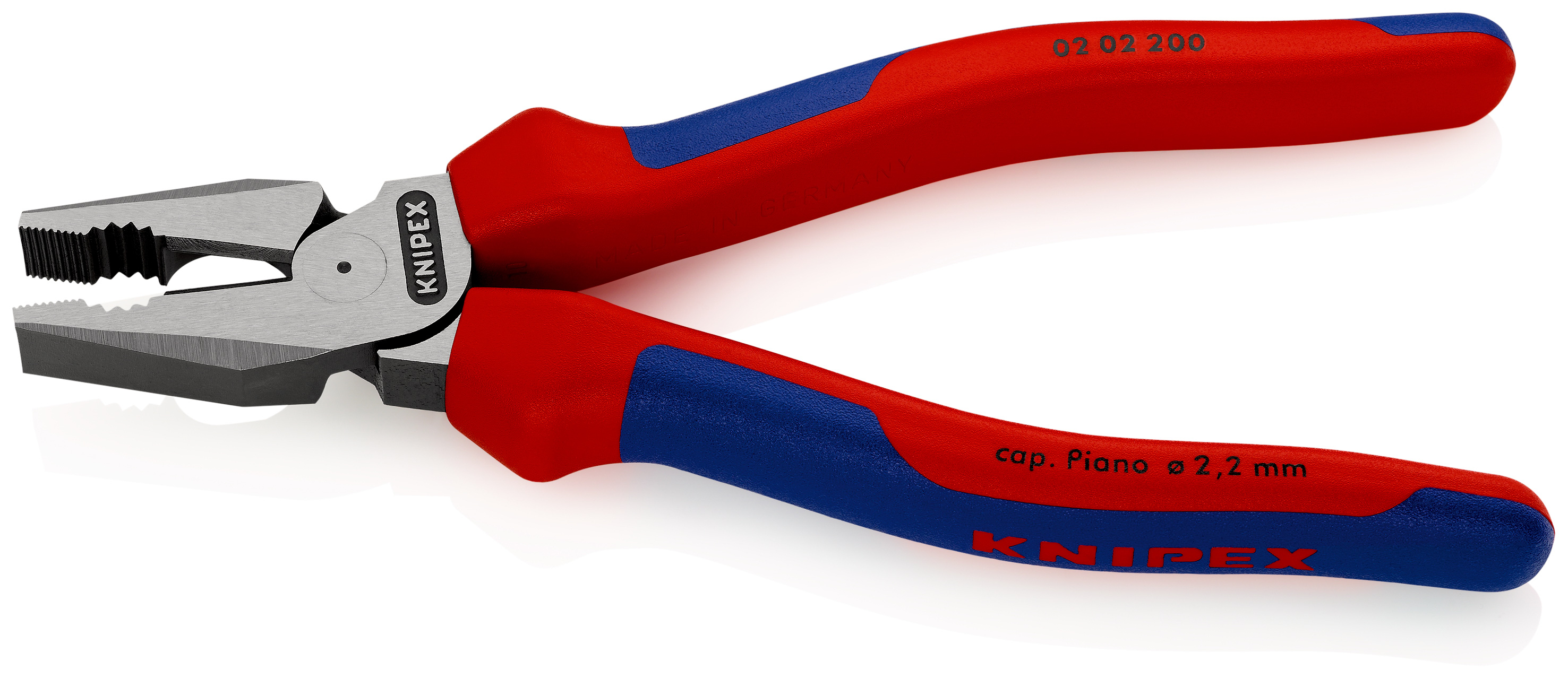 Pince universelle à forte démultiplication 200mm - Gainage bi-matière KNIPEX - 0202200SB