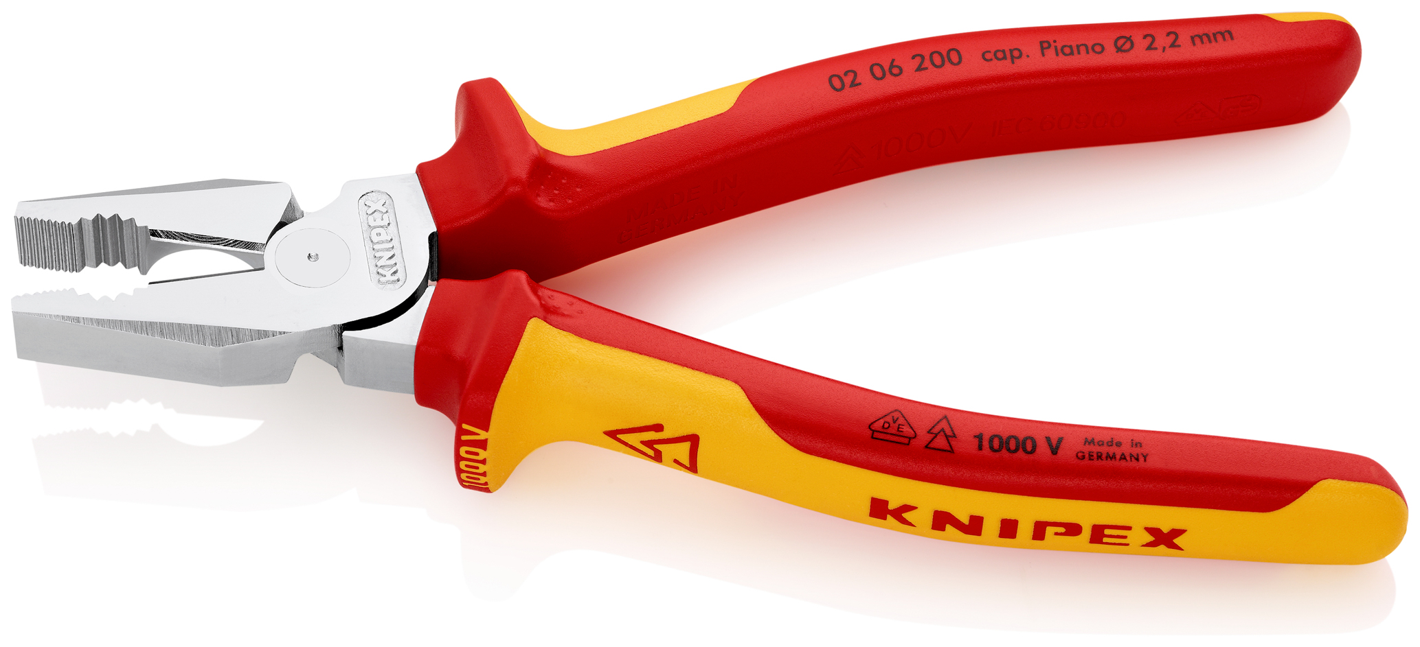 Pince universel demultip 200mm chr 1000v KNIPEX - 02 06 200 SB