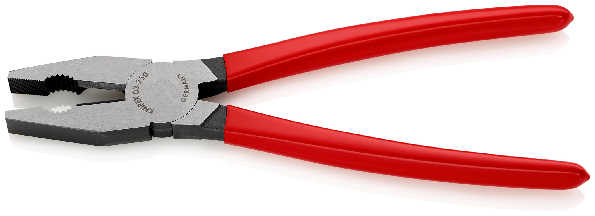 Pince universelle 250mm avec tranchant - Gainage PVC - Tête polie - Marquage EAN KNIPEX - 0301250EAN