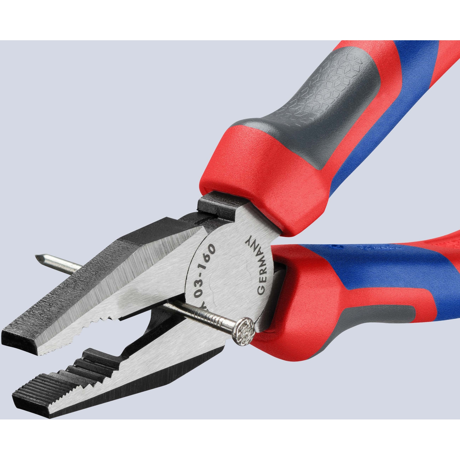 Pince universelle 160mm avec tranchant - Bi-matière - Tête polie KNIPEX - 0302160