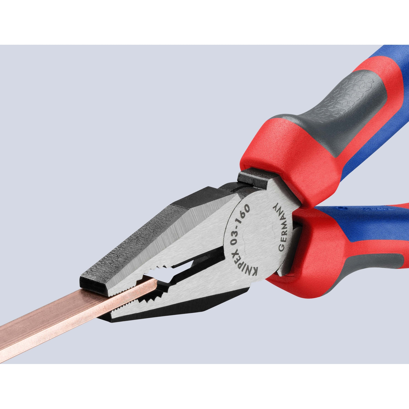 Pince universelle 160mm avec tranchant - Bi-matière - Tête polie KNIPEX - 0302160