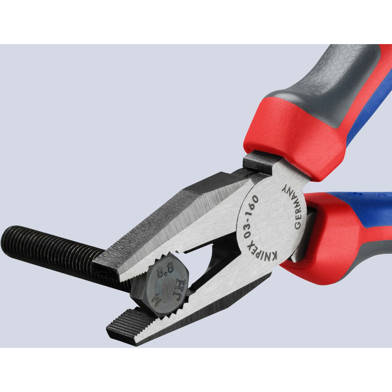 Pince universelle 160mm avec tranchant - Bi-matière - Tête polie KNIPEX - 0302160
