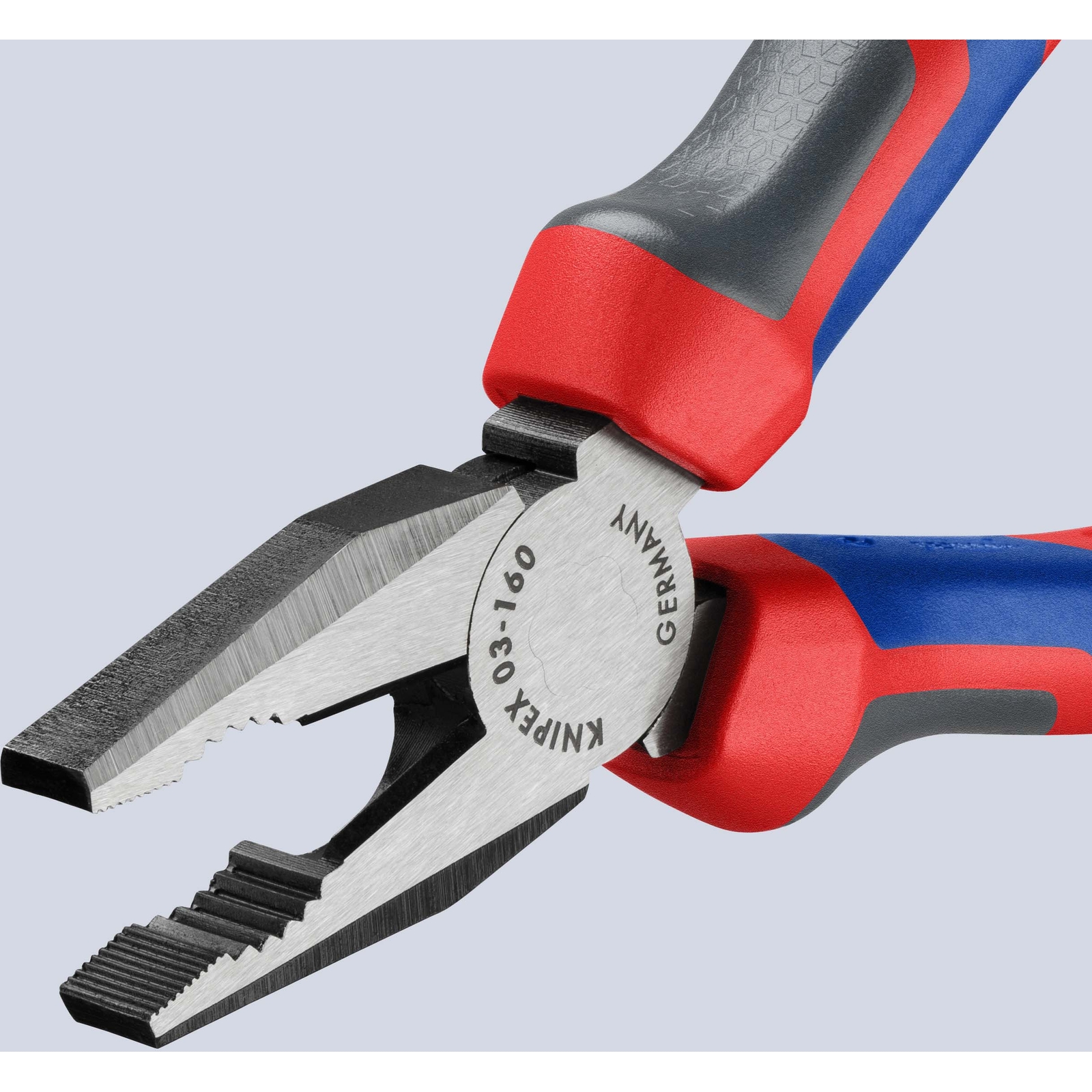 Pince universelle 160mm avec tranchant - Bi-matière - Tête polie KNIPEX - 0302160
