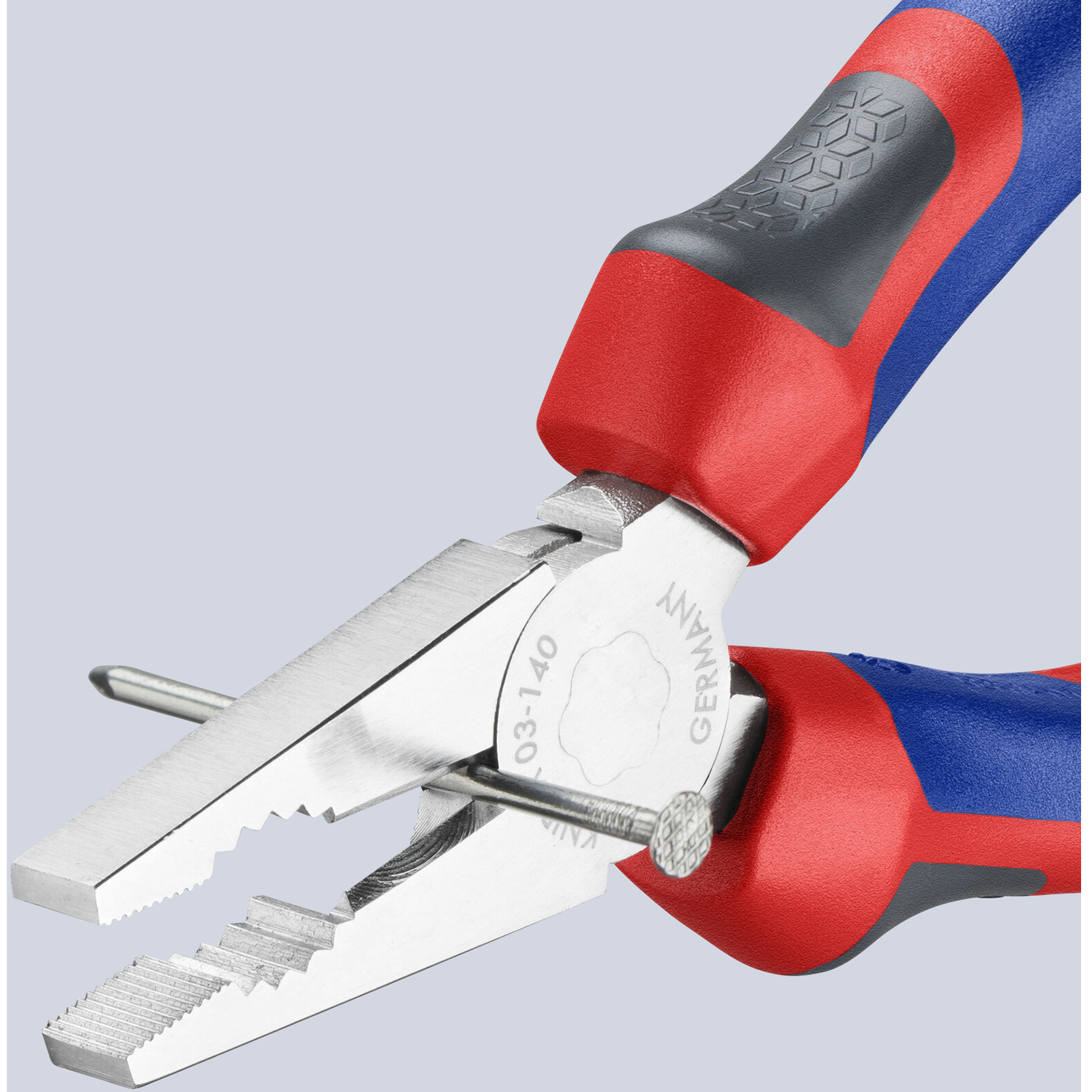 Pince universelle 140mm avec tranchant - Bi-matière - Chromée KNIPEX - 0305140