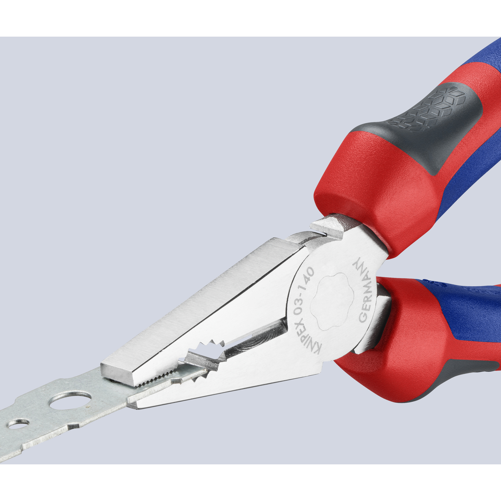 Pince universelle 140mm avec tranchant - Bi-matière - Chromée KNIPEX - 0305140