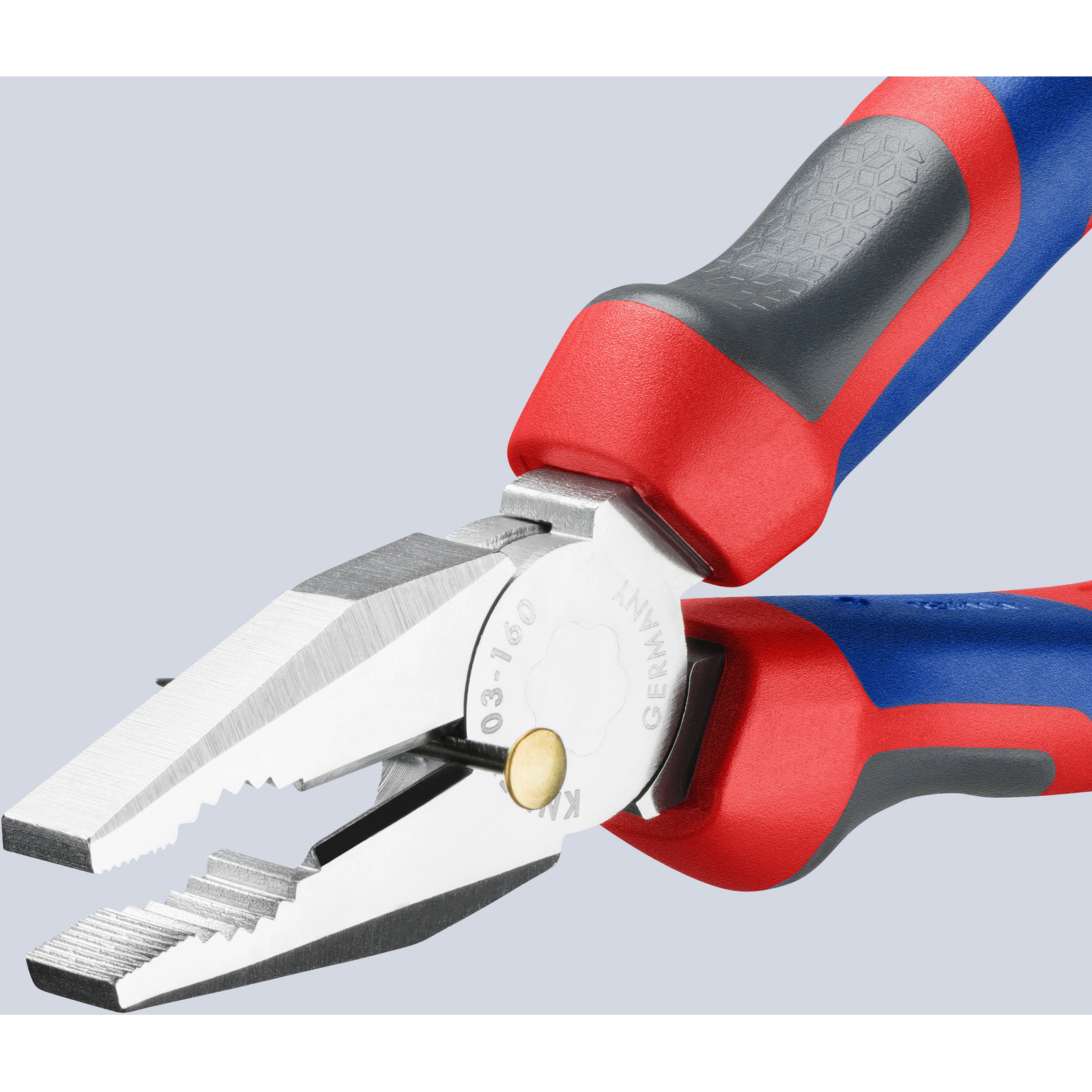 Pince universelle 160mm avec tranchant - Bi-matière - Chromée KNIPEX - 0305160